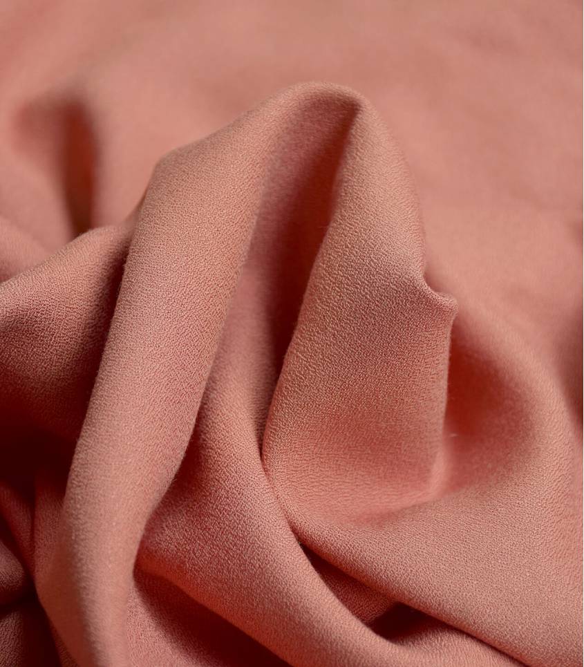 100% viscose crêpe fabric, Cousette (France). Coral, cream, anthracite, brick. Per 1/2m